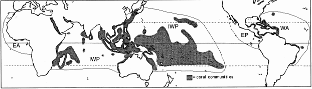 Map of coral locations