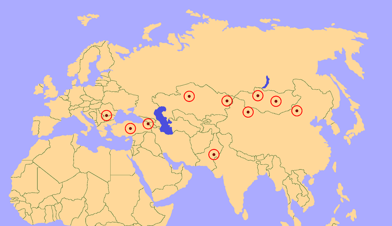 Distribution of Paraceratherium