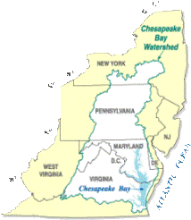 Chesapeake Bay Watershed (Retrieved From: http://commons.wikimedia.org/wiki/File:Chesapeake_Bay_Watershed.gif)