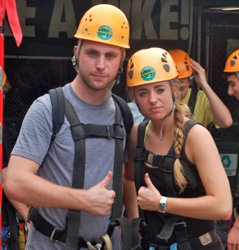My brother Anders and I before zip lining