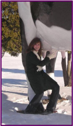A picture of me with the world's largest talking cow, Chatty Belle.