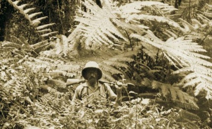 Kazimierz Nowak in a dense, African jungle in the 1930s