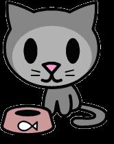 Clip Art kitty waiting to be fed