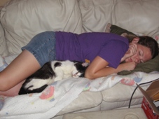 Me and Ootsie sleeping (taken by my sister)