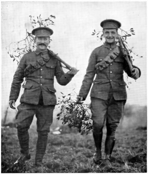 British soldiers of World War I collecting Mistletoe around Christmas- Courtesy of Wikipedia Commons: http://commons.wikimedia.org/wiki/File:Wn21-45a.jpg