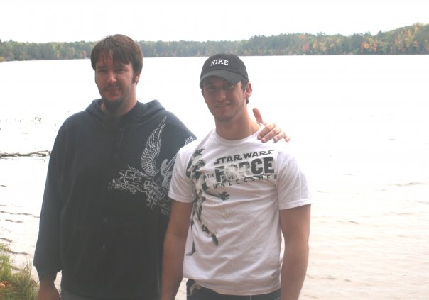 My brother (the taller one) and myself at the lake