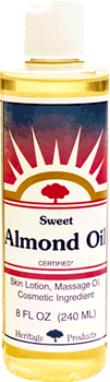Almond Oil.  http://www.flickr.com/photos/annabananabobaloo/2993261870/sizes/o/