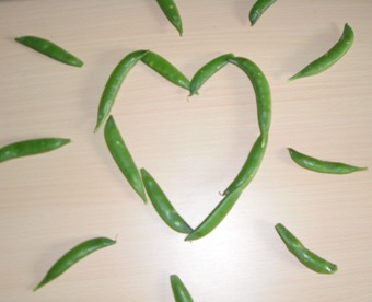 Sam Tarmann 2009- peas in the shape of a heart... because I love peas!