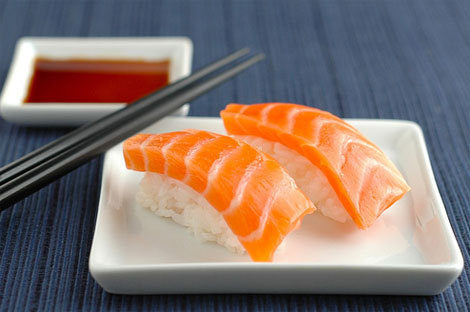 Salmon Sushi - Image Found at http://i68.photobucket.com/albums/i27/o0keilanie0o/sushi.jpg