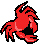 Clip art of a crab retrieved from Microsoft Word 2010.