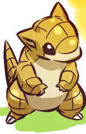 Sandshrew, a Pokemon character based on the pangolin.  Image courtesy of John Stuve and modified by Craig Grosshuesch.