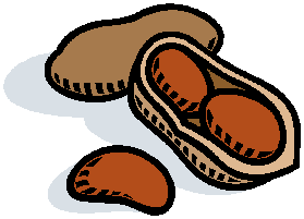 Cartoon of an open peanut shell. Picture courtesy of Microsoft clip art.
