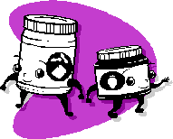 A cartoon of peanut butter and jelly. Picture courtesy of Microsoft clip art.