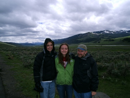 My mom, dad, and I in Yellowstone National Park
