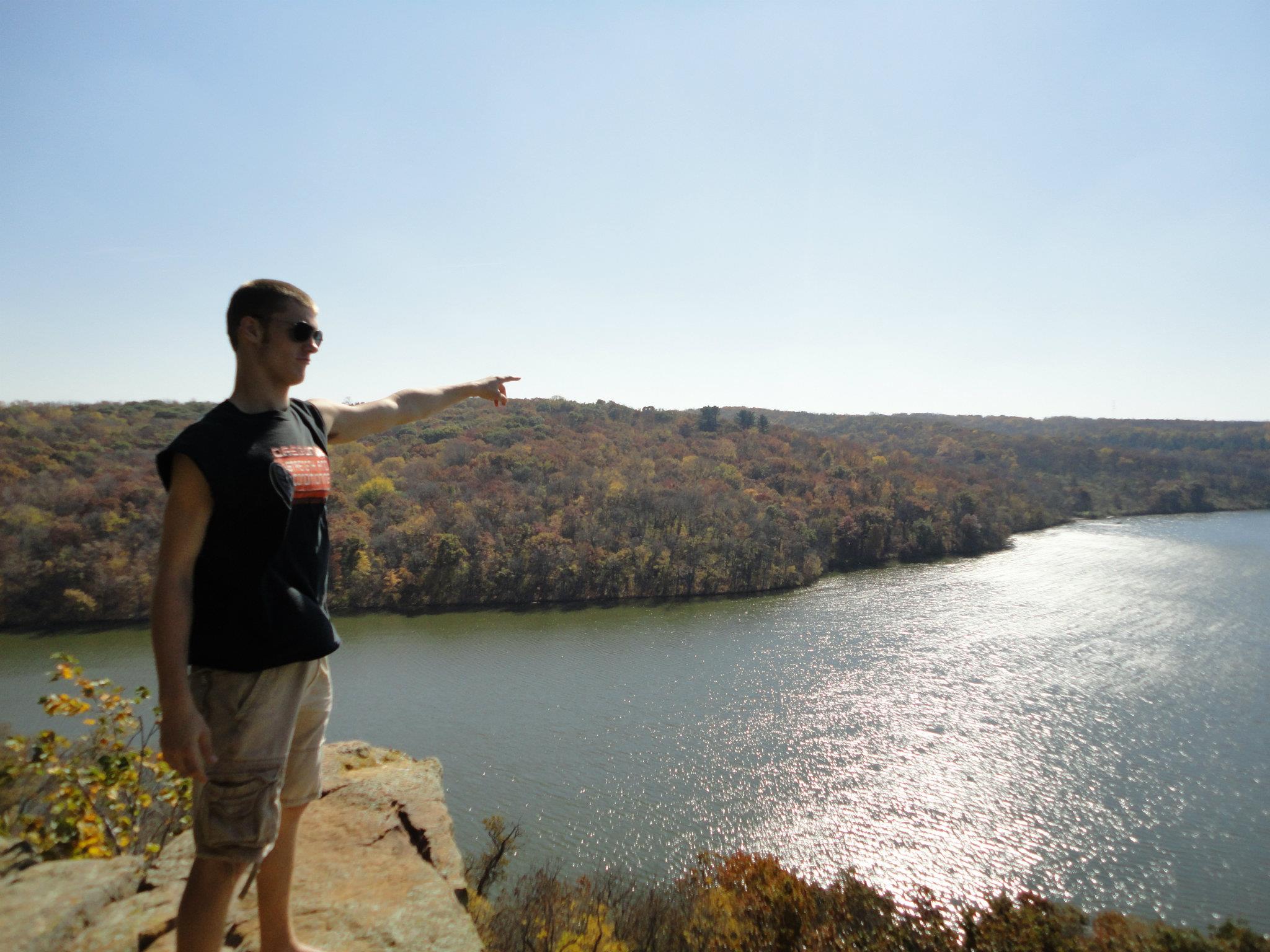 Me on a bluff overlooking a lake at Governor Dodge State Park