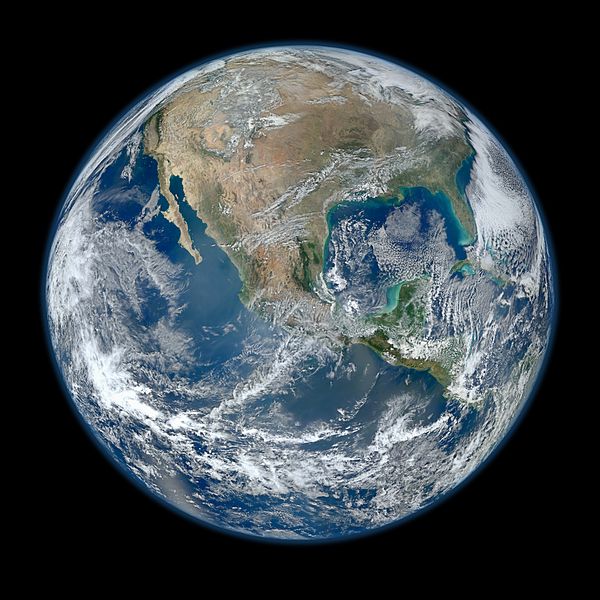 Image of the Earth, from a space orbital from Wikimedia Commons with permission from NASA/NAOO/GSFC/Suomi NPP/VIIRS/Norman Kuring