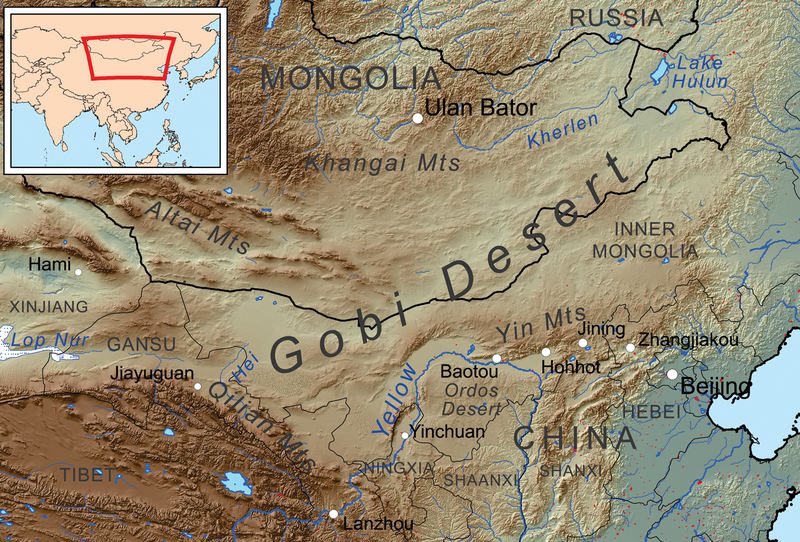 Map of the Gobi Desert Region