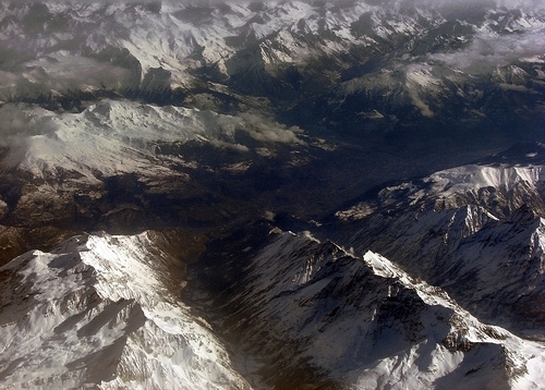 The Swiss Alps from above