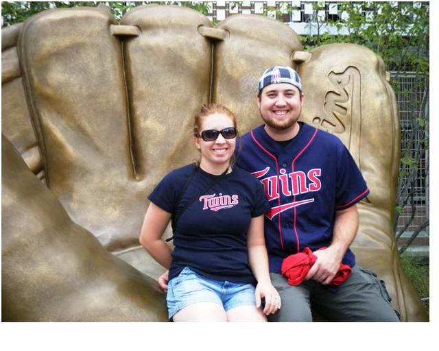 My Finace and I at a Twins Game Summer 2010