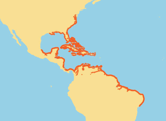 Map of Manatee habitat